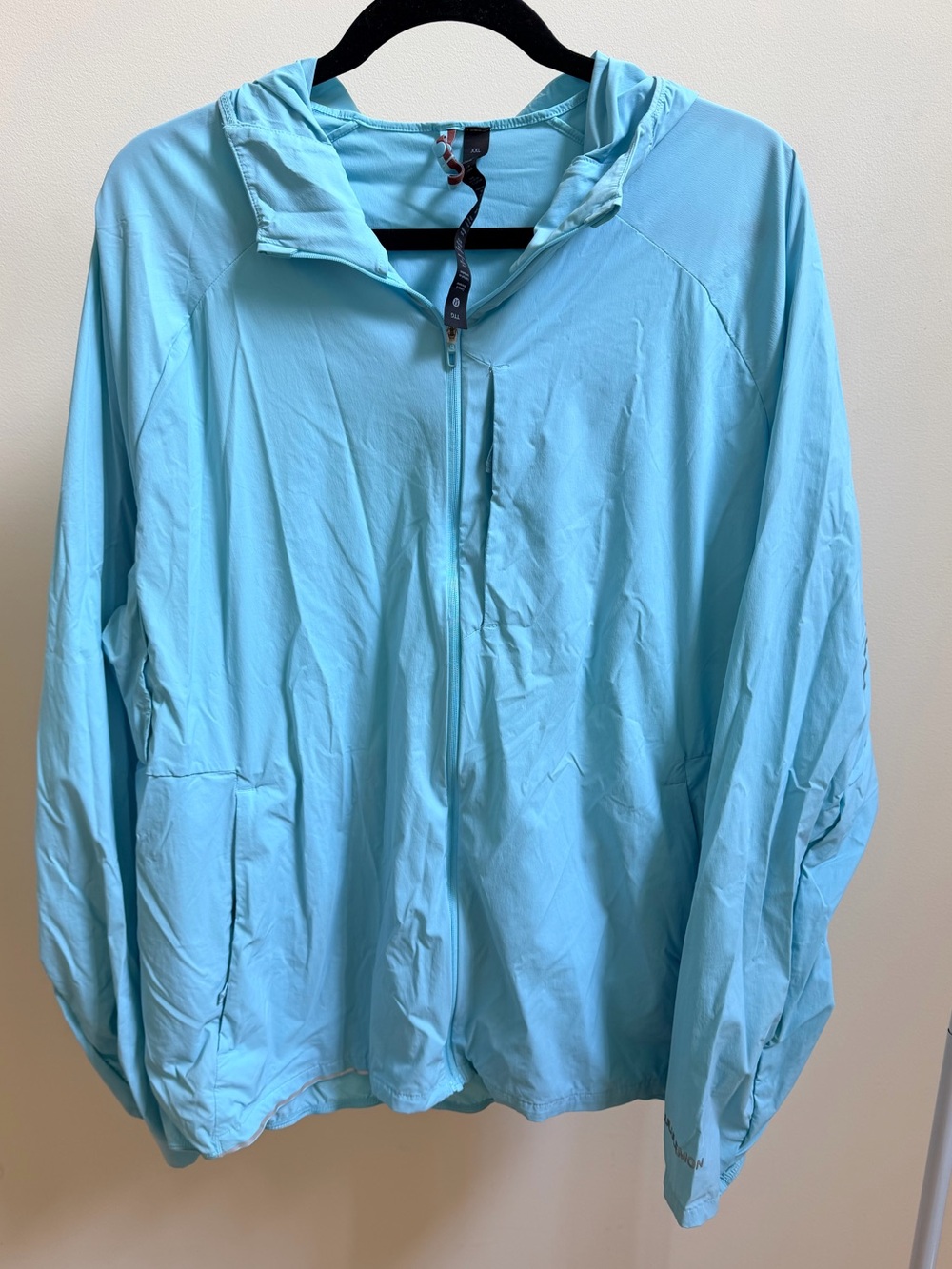 Lululemon Fast and Free full-zip jacket Cyan Blue men’s windbreaker Sz XL